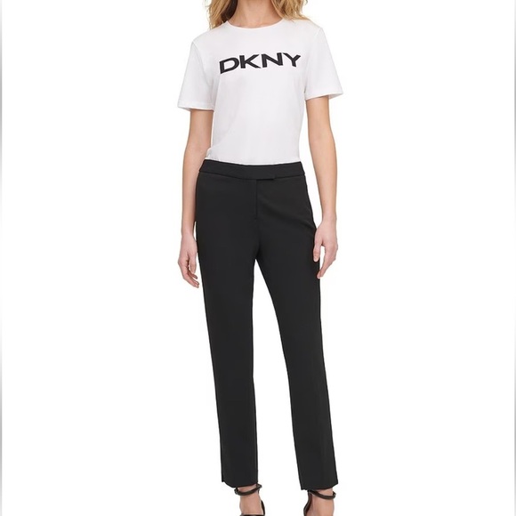 DKNY by Donna Karan Scuba Crepe Slim Leg Ankle Pants - Picture 1 of 4